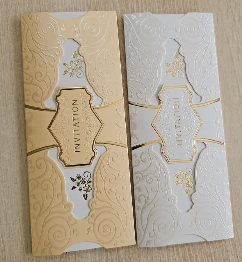 Faire-part formels champagne et blanc